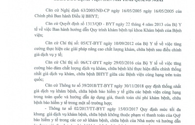 Quyết định V/v Ban hành Quy định thu tiền tạm ứng đối với bệnh nhân khám và điều trị tại Bệnh viện Sản Nhi tỉnh